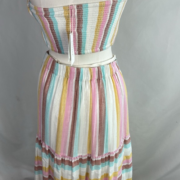 L Space Nwt Multi Striped Crop Halter Top 
 Multi Striped Peasant Maxi Skirt - Picture 7 of 9
